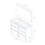 Conjunto mueble de baño Suki Amizuva croquis 10