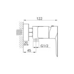 Grifo de ducha empotrado Cassio GME croquis 4
