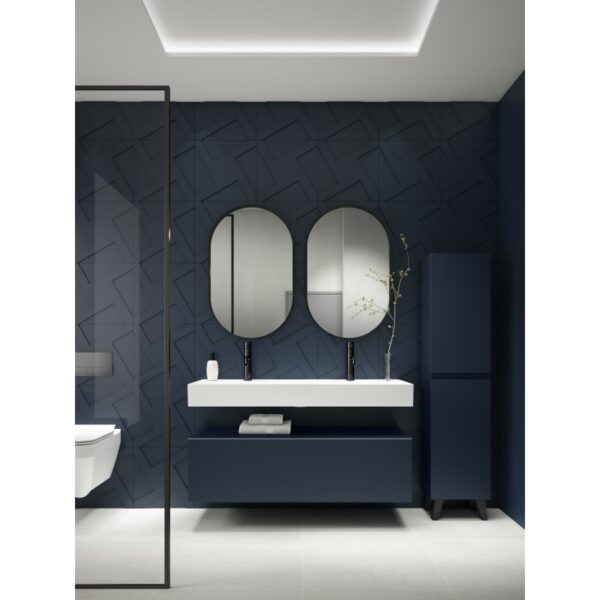 Lavabo encastrado para dos grifos de un seno 12 cm alto Lila Visobath principal 1