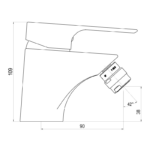 Grifo de bidé Ingo Plus Galindo croquis 1