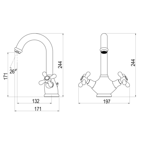Grifo de lavabo 1929 Galindo croquis 6
