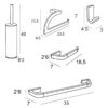 Conjunto de accesorios de baño Luxor Manillons Torrent croquis 6