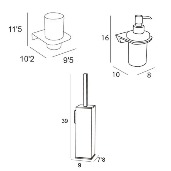 Conjunto de accesorios de baño Nicole Manillons Torrent croquis 4