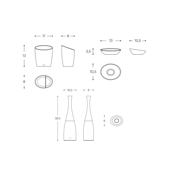 Conjunto de accesorios de baño Saku Cosmic croquis 4