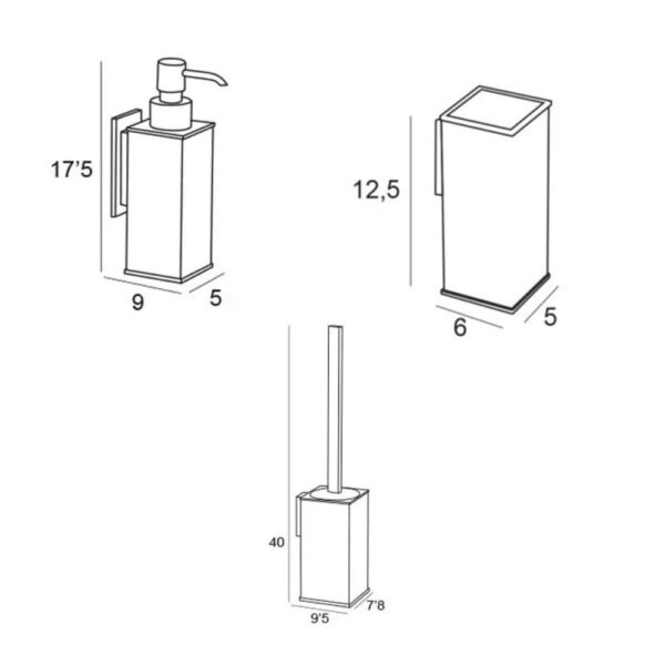 Conjunto de accesorios de baño Sintor Manillons Torrent croquis 4