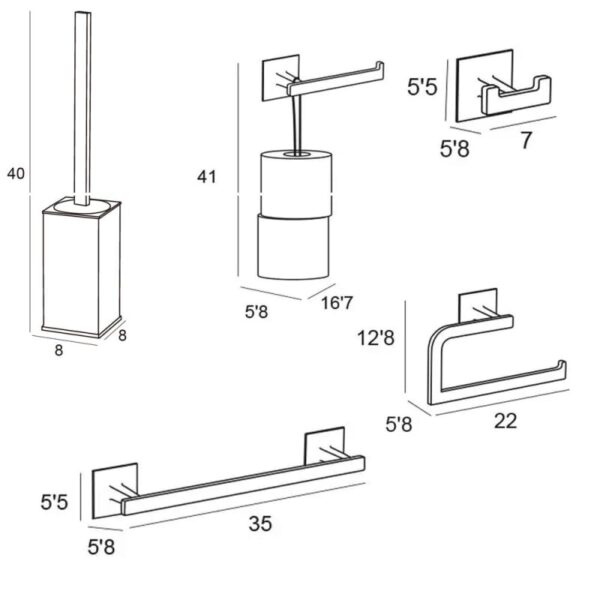 Conjunto de accesorios de baño Sintor Manillons Torrent croquis 6