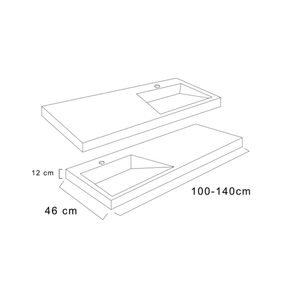 Lavabo de baño encastrado Cut Plus F12 Torvisco croquis 5