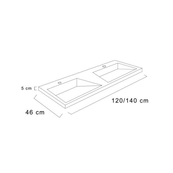 Lavabo de baño encastrado Cut Plus Torvisco croquis 6