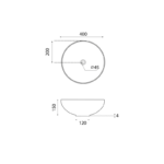 Lavabo sobre encimera Sicilia Bathco croquis 1