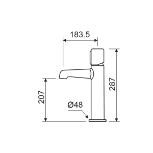 Grifo de lavabo Tívoli Lluvibath croquis 2