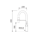 Grifo de cocina Aral Lluvibath croquis 1