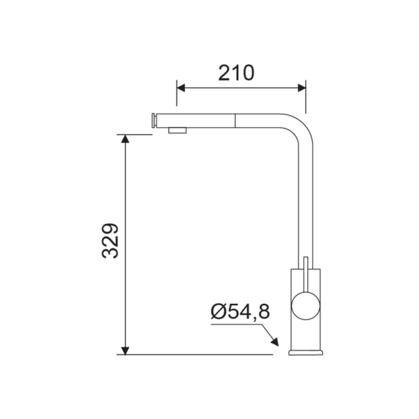 Grifo de cocina Baikal Lluvibath croquis 1