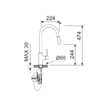 Grifo de cocina Bass Lluvibath principal 1