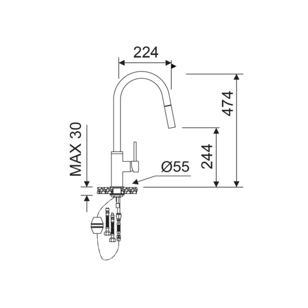 Grifo de cocina Bass Lluvibath principal 1