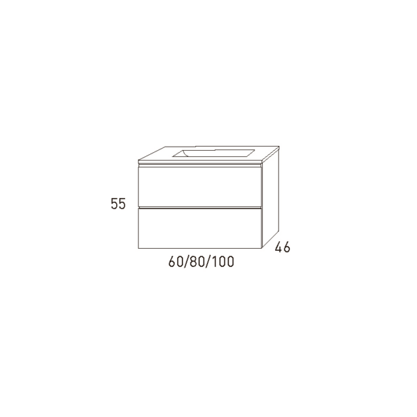 Conjunto mueble de baño Granada Viso Bath croquis 17
