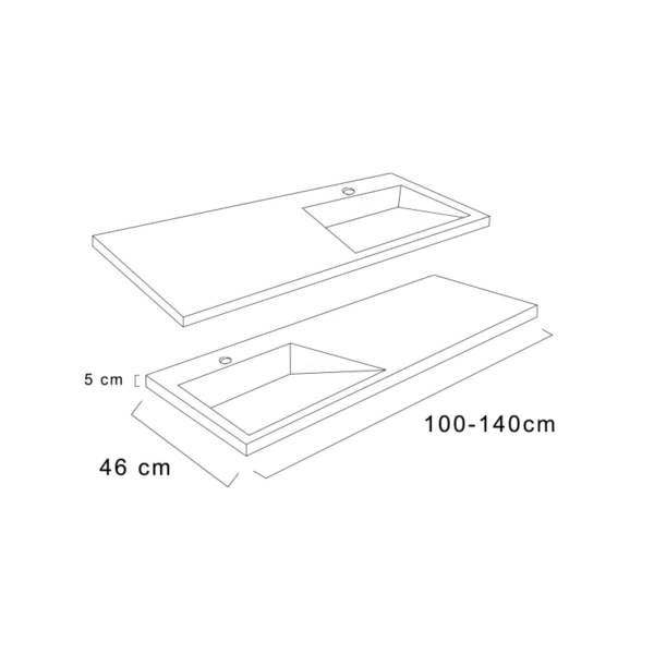 Lavabo de baño encastrado Cut Plus Torvisco croquis 5