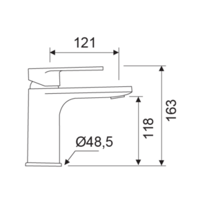 Grifo de lavabo Aura Lluvibath croquis 3