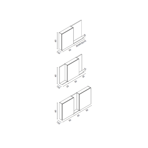 Armario con espejo Fénix Royo croquis 1