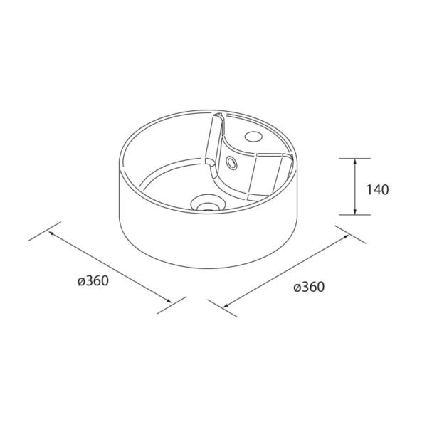 Conjunto mueble de baño con lavabo sobre encimera Born Salgar croquis 6