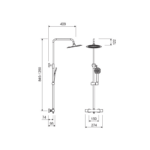 Conjunto de ducha Pipe Lluvibath croquis 2