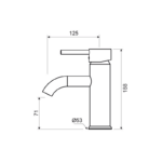 Grifo de lavabo Cronos Lluvibath croquis 1