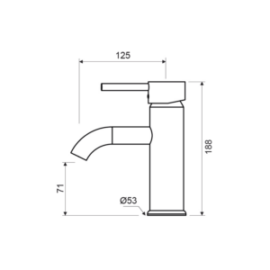 Grifo de lavabo Cronos Lluvibath croquis 1
