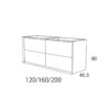 Mueble de baño con encimera de madera hidrófuga Novus Avila Dos croquis 5