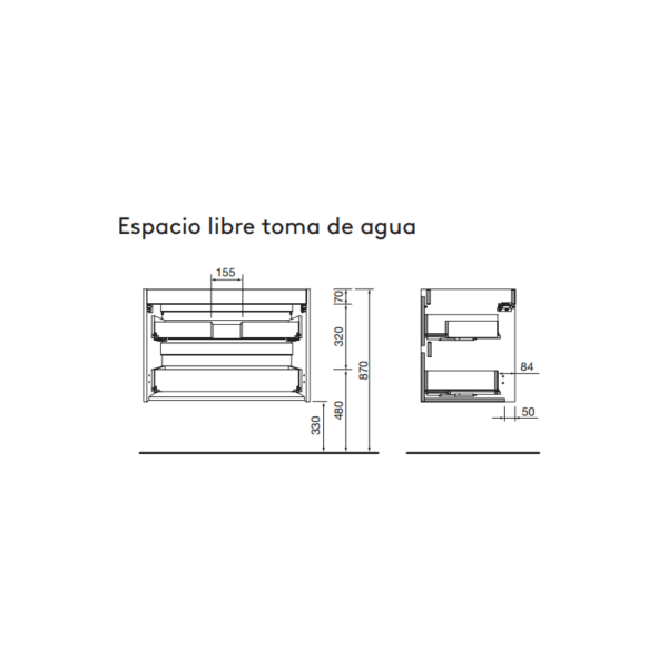 Conjunto mueble de baño Noja Salgar croquis 12