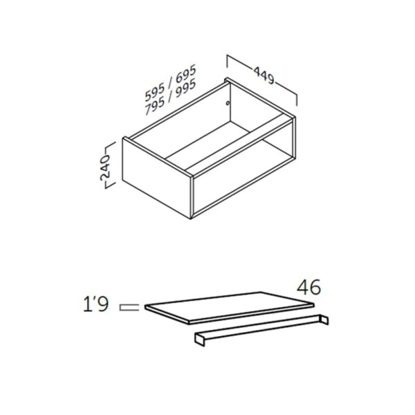Conjunto mueble de baño Flow Coycama croquis 8