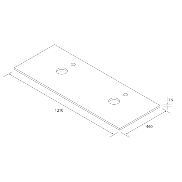 Conjunto mueble de baño con lavabo sobre encimera Born Salgar croquis 7