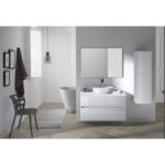 Conjunto mueble de baño con lavabo sobre encimera Glass Line Sanchís principal 1