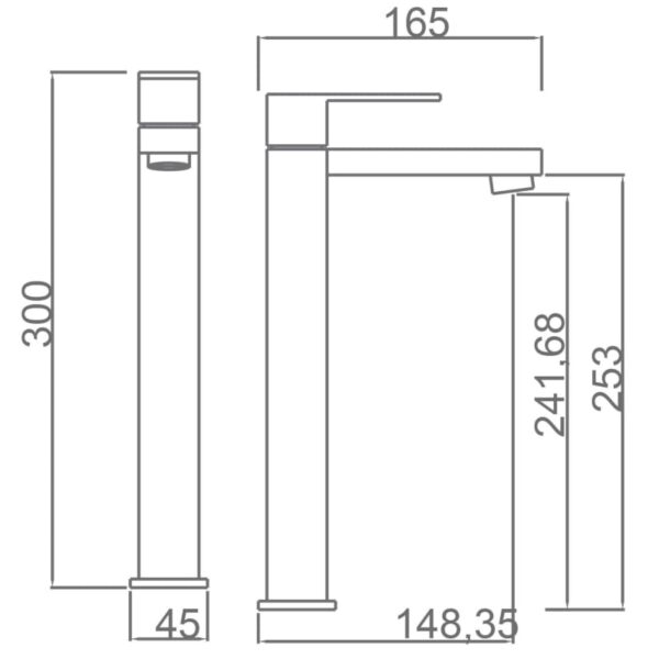 Grifo de lavabo Valencia Imex croquis 1