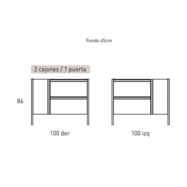 Mueble de baño con encimera HDF compatech Icon Visobath croquis 7