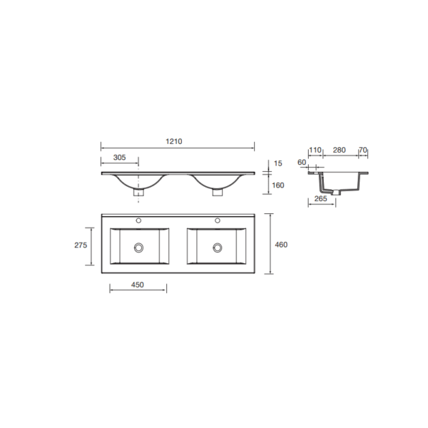 Conjunto mueble de baño Noja Salgar croquis 13