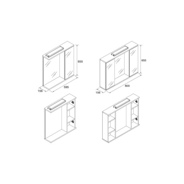 Armarios con espejo Loira Salgar croquis 3