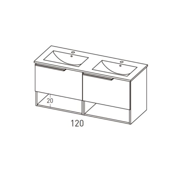 Conjunto mueble de baño Eleven Viso Bath croquis 10