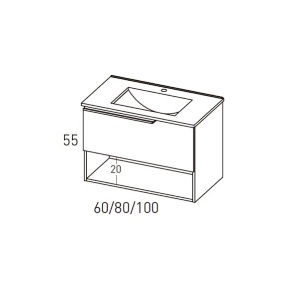 Conjunto mueble de baño Eleven Viso Bath croquis 9