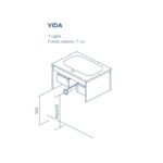 Mueble de baño con encimera de madera Vida Royo croquis 4