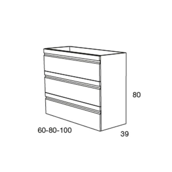 Mueble de baño fondo reducido 39 cm Natalia Avila dos croquis 8