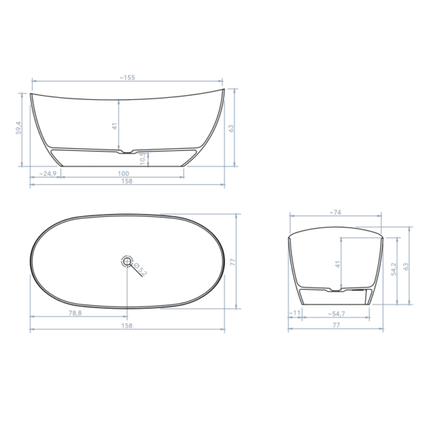 Bañera exenta aura croquis 1