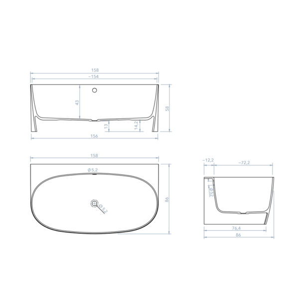 Bañera exenta becca croquis 1
