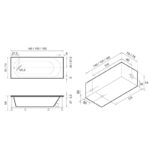Bañera encastrada Cóndor Oasis Star croquis 1