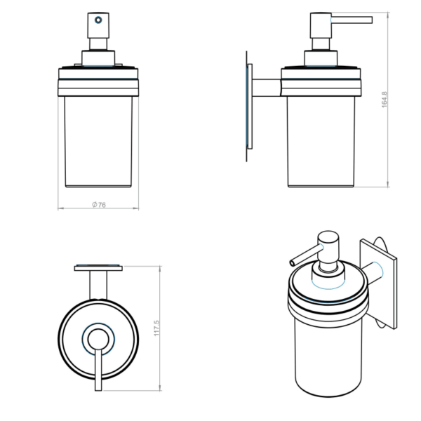 Conjunto de accesorios de baño Stick Cosmic croquis 4