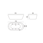 Bañera hidromasaje Elche Hidronatur croquis 4