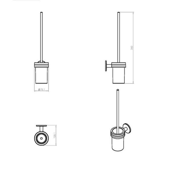 Conjunto de accesorios de baño Duo Round Cosmic croquis 5