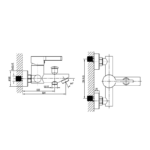 Grifos de ducha y bañera empotrado Fussion GME croquis 2