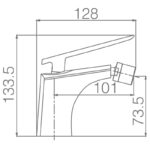 Grifo de bidé Escocia Imex croquis 1