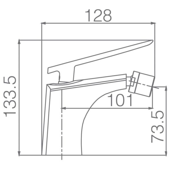 Grifo de bidé Escocia Imex croquis 1