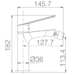 Grifo de bidé Luxor Imex croquis 3