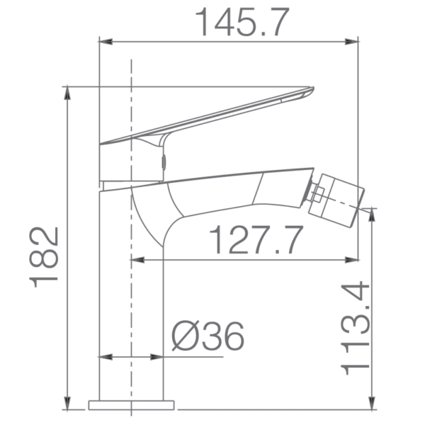Grifo de bidé Luxor Imex croquis 3